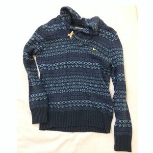 NWOT Lyle & Scott Merino Shawl Fair Isle Sweater